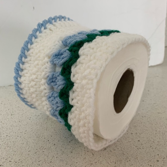 Tulip Flower Toilet Paper Tissue Cover New Light Blue with Green Leaves - Picture 6 of 15